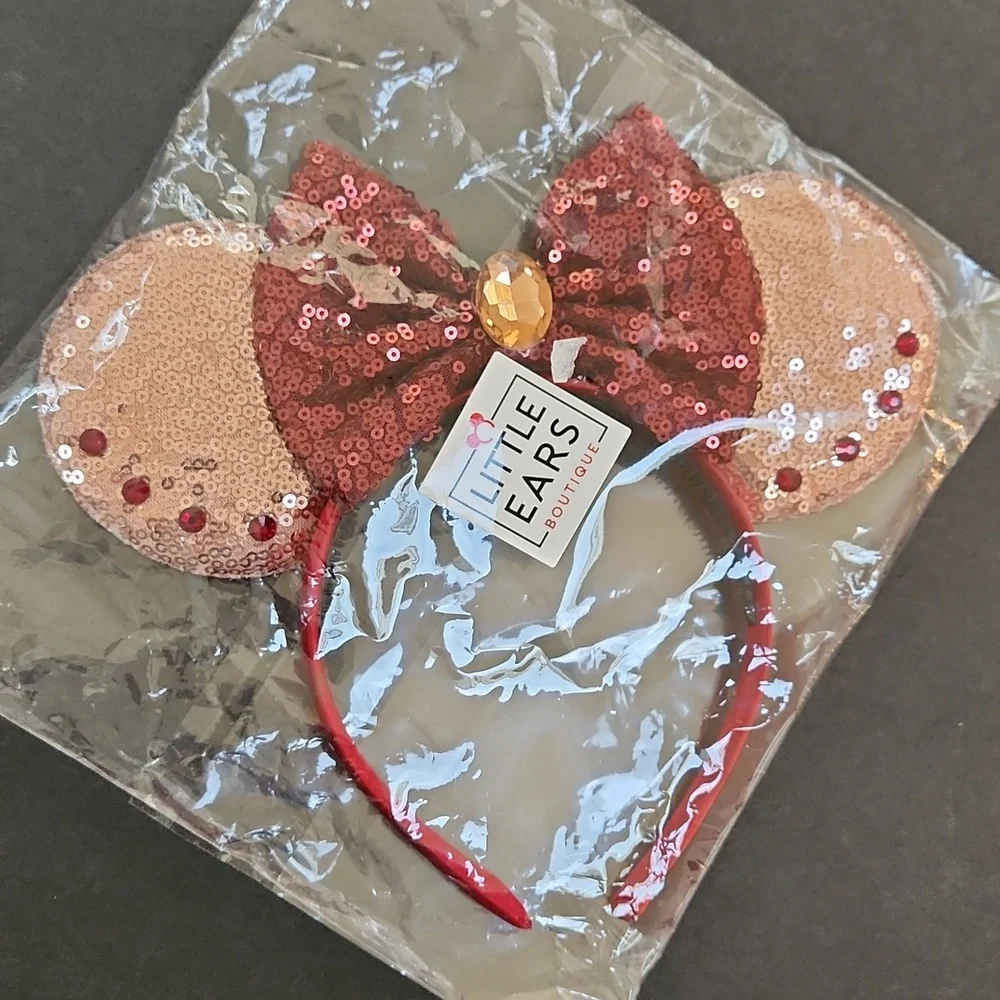 Little Ears Boutique Minnie Mouse Ears Sequin Rose Champaign